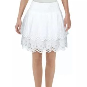 INC International Concepts Eyelet Mini Skirt Bright White Med